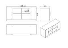 Bureau contemporain avec buffet et table basse Busymo Chêne clair et Noir