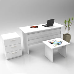 Bureau contemporain avec commode et table basse Busymo Blanc