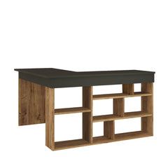 Bureau d'angle Perya Bois Naturel et Noir