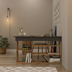 Bureau d'angle Perya Bois Naturel et Noir