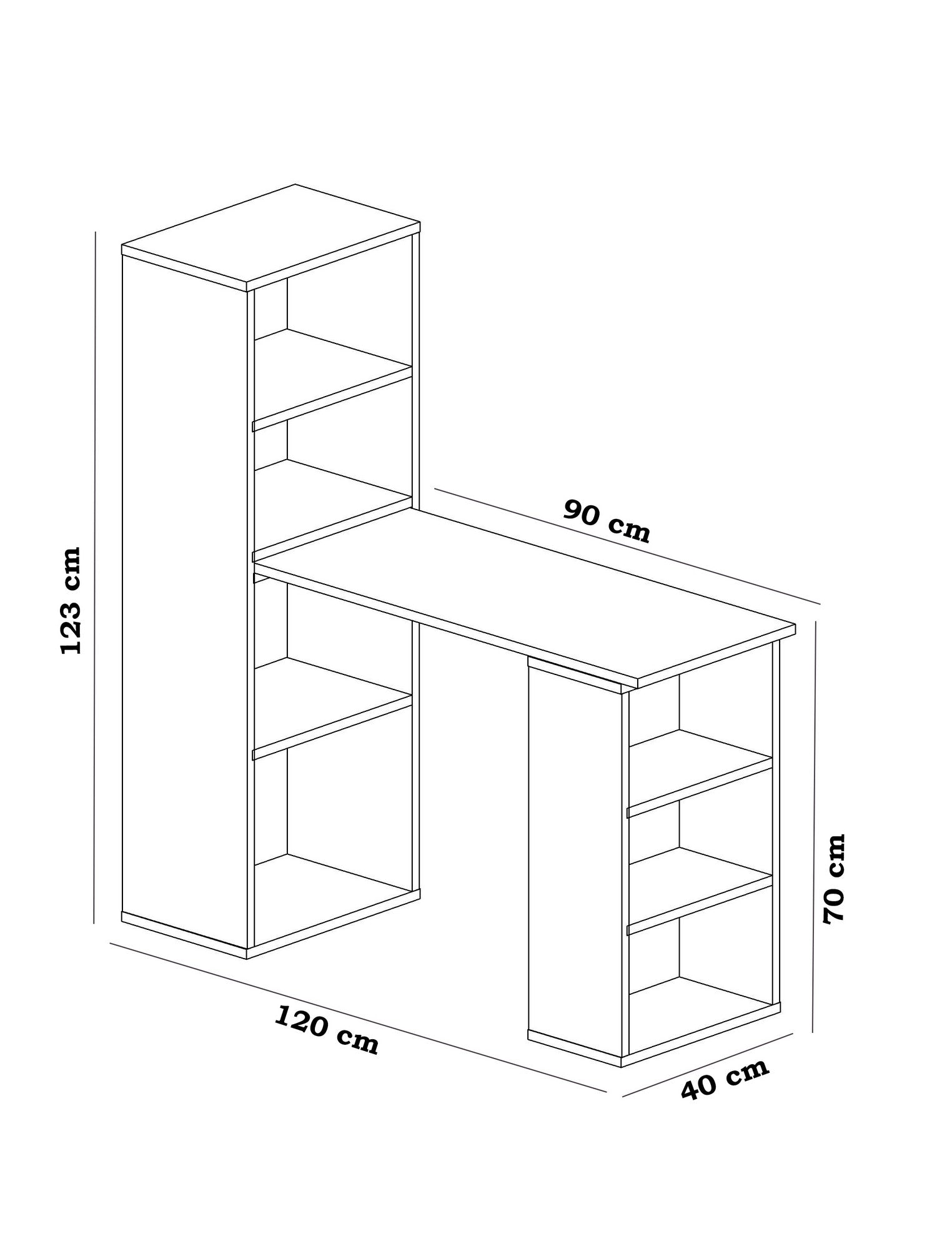 Bureau et étagère Risie Blanc