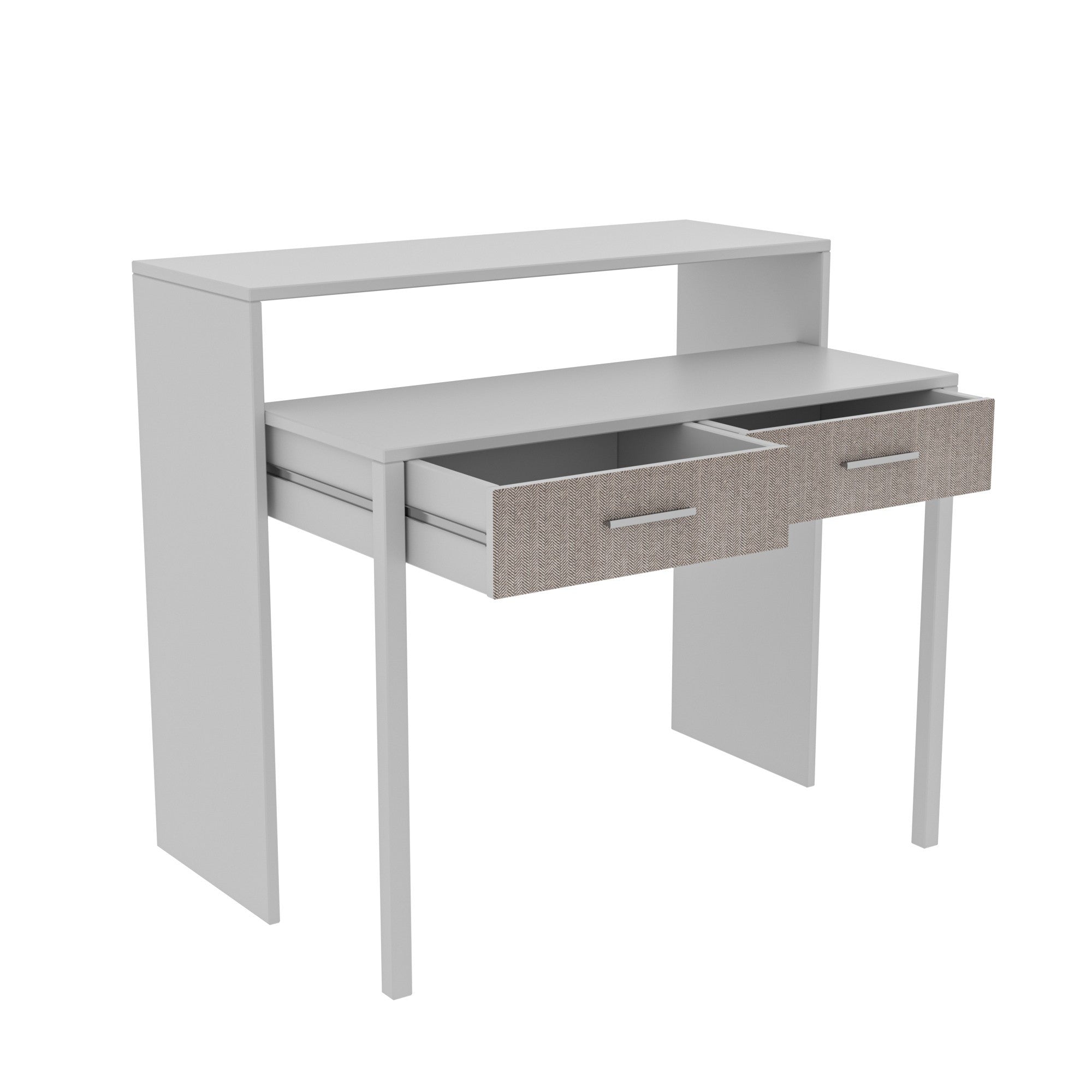 Bureau extensible 2 tiroirs Atsuji 99x88cm Bois Blanc