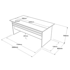 Bureau Harvey Bois Naturel et Gris