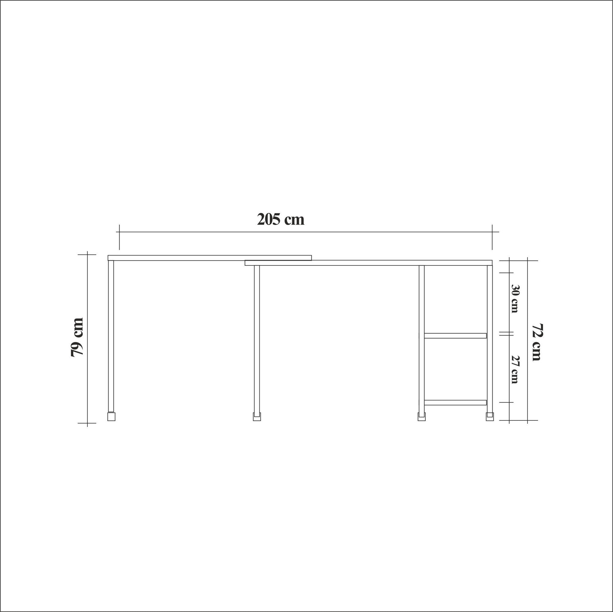 Bureau modulable Sarra Bois clair et Métal Noir