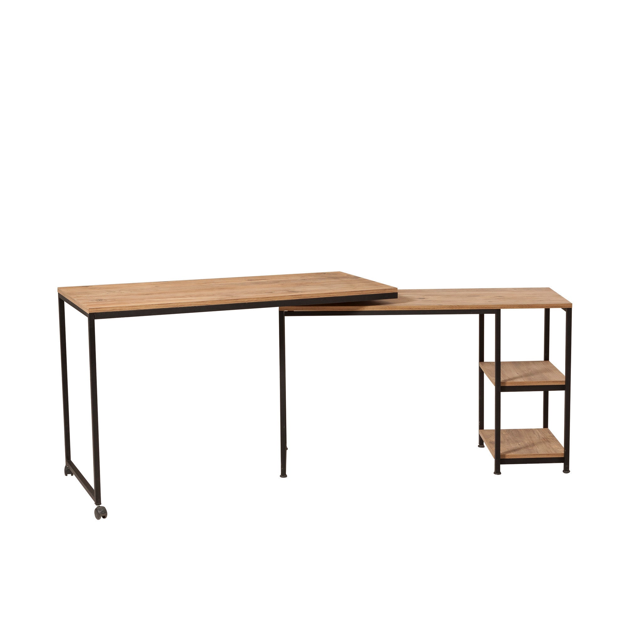 Bureau modulable Sarra Bois clair et Métal Noir