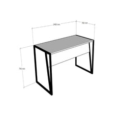 Bureau simple Ermias L140cm Bois clair et Métal Noir