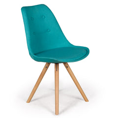 Lot de 4 chaises scandinaves Goya Tissu Bleu