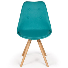 Lot de 4 chaises scandinaves Goya Tissu Bleu