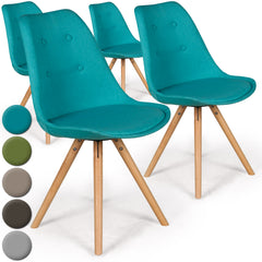 Lot de 4 chaises scandinaves Goya Tissu Bleu