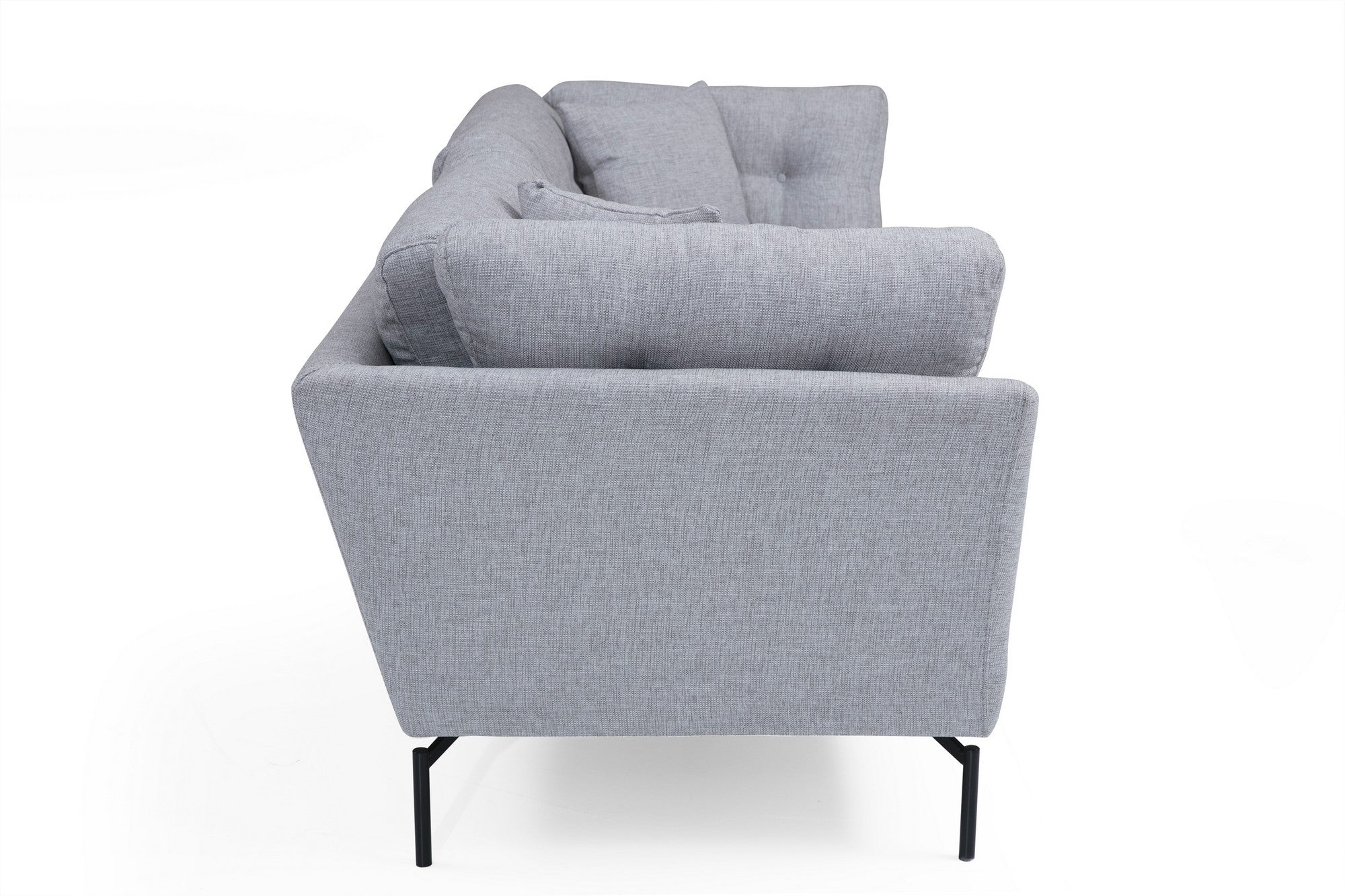 Canapé 3 places avec 2 coussins Campsis Tissu Gris