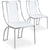 Ensemble de 2 chaises simili P.U. blanches avec pieds métal argent