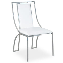 Lot de 2 chaises Catarina Simili P.U. Blanc pieds Argent