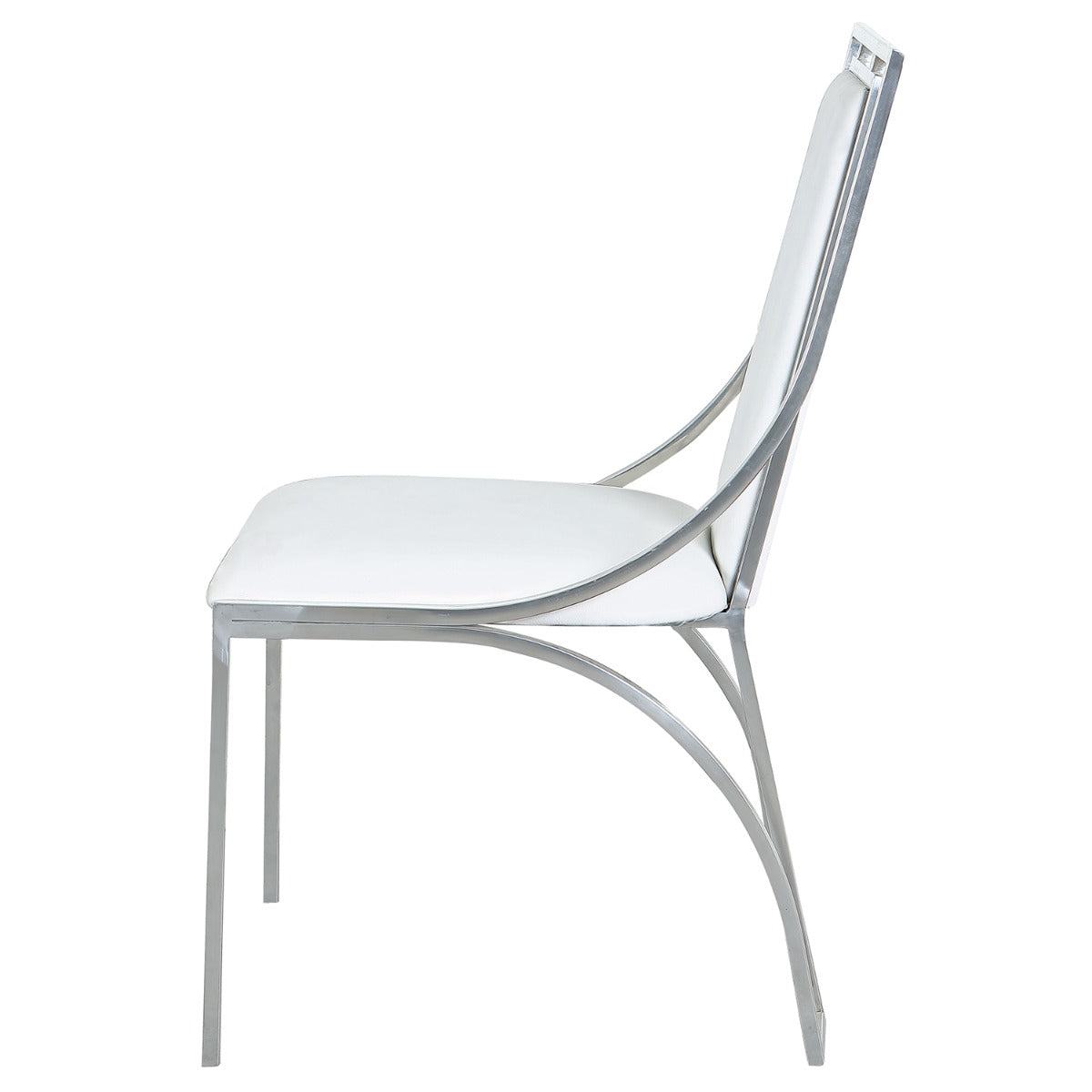 Lot de 2 chaises Catarina Simili P.U. Blanc pieds Argent