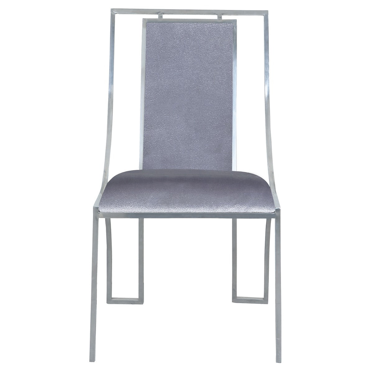 Lot de 2 chaises Catarina Velours Argent pieds Argent