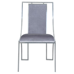 Lot de 2 chaises Catarina Velours Argent pieds Argent