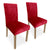 Lot de 2 chaises en velours rouge avec pieds en bois