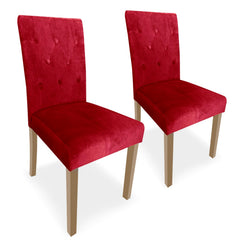 Lot de 2 chaises Cecil Velours rouge