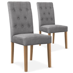 Lot de 2 chaises Cecil Tissu Gris