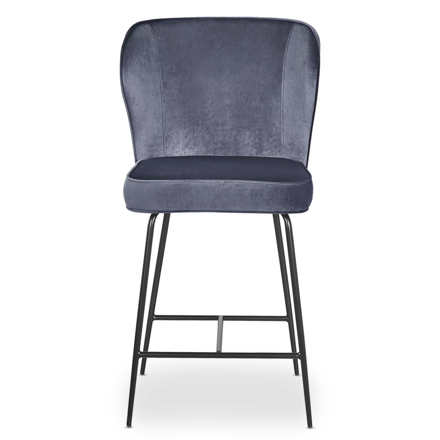 Chaise de bar Elsa Velours Gris