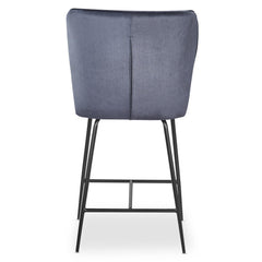 Chaise de bar Elsa Velours Gris