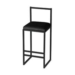 Chaise de bar Koumo H80cm Métal et Velours Noir