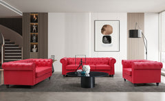 Canapé Chesterfield 3 places rouge