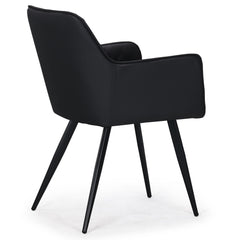 Lot de 2 chaises Clark simili Noir  de dos en biais