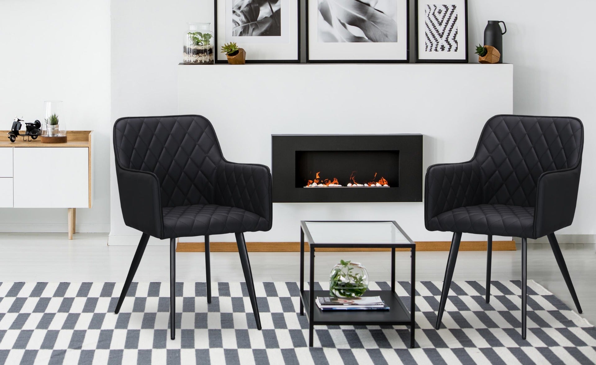 Lot de 2 chaises Clark simili Noir