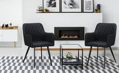 Lot de 2 chaises Clark simili Noir