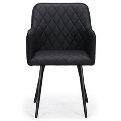 Lot de 2 chaises Clark simili Noir de face