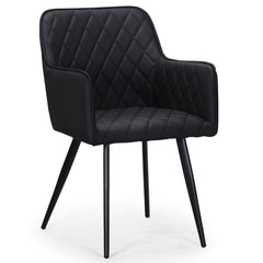 Lot de 2 chaises Clark simili Noir en biais