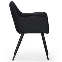 Lot de 2 chaises Clark simili Noir de profil