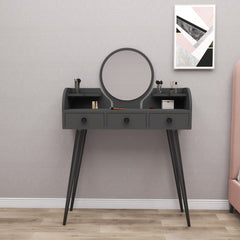 Coiffeuse 1 miroir et 3 tiroirs Bazile Anthracite