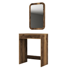 Coiffeuse design avec miroir Esadia L70cm Bois foncé