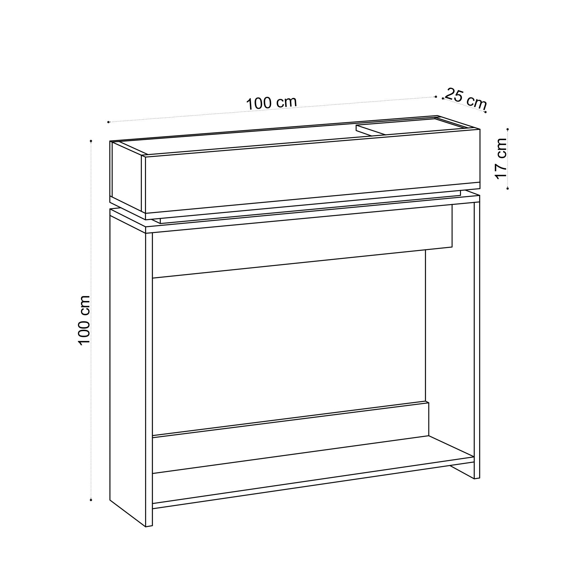 Console 1 compartiment Deus 100cm Bois Chêne clair