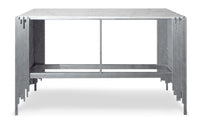 Console en marbre blanc et métal argenté
