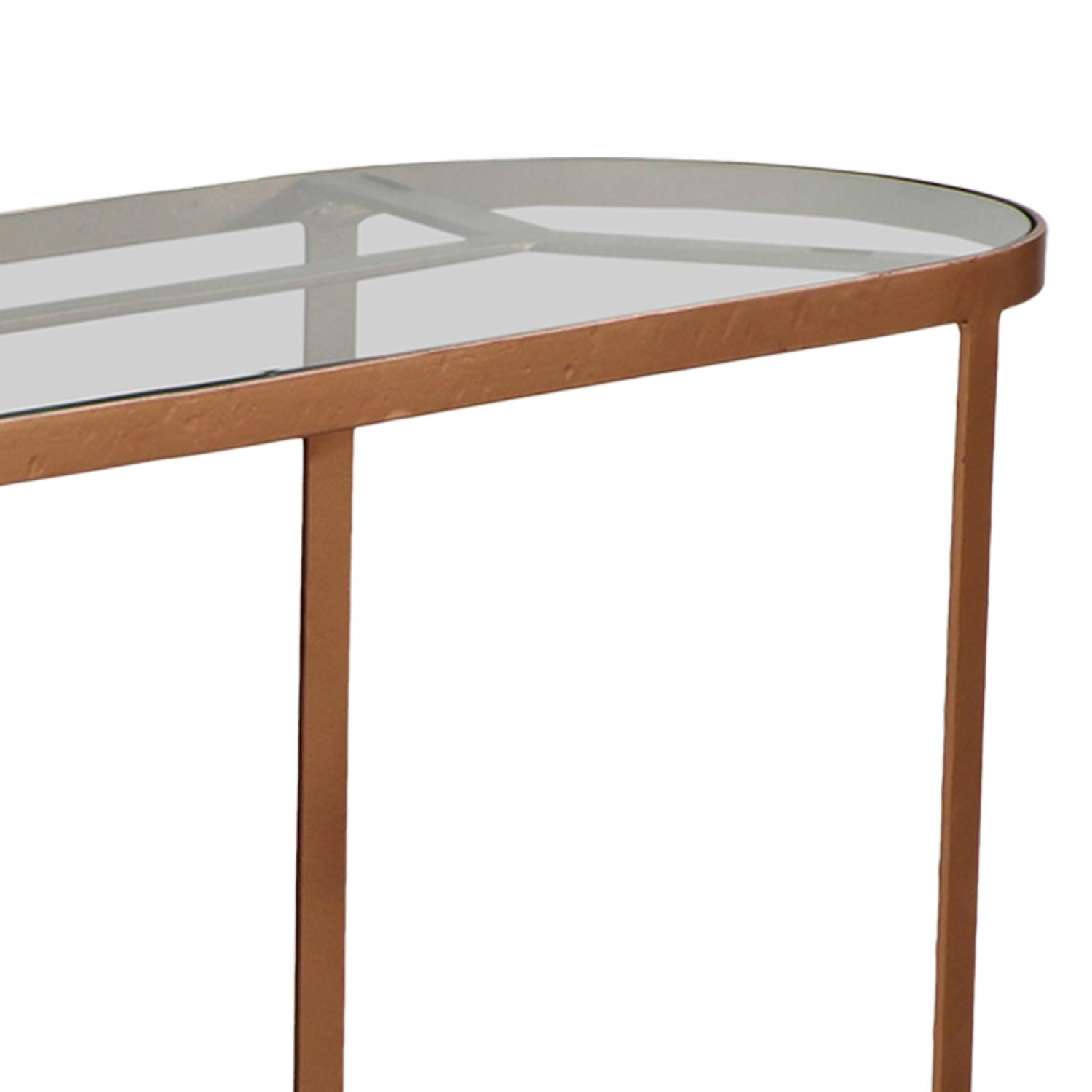 Console Totem Verre et Métal Cuivré