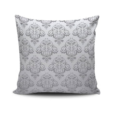 Coussin Mistro 43x43cm Tissu Motif Baroque Gris