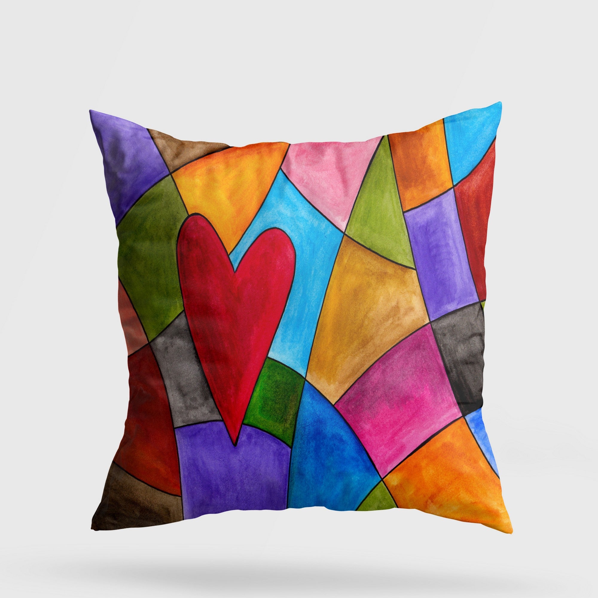 Coussin Sakia 43x43cm Tissu Motif Abstrait Multicolore