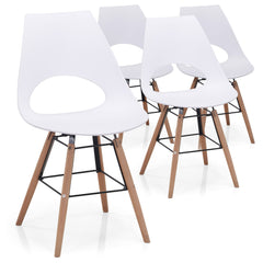Lot de 4 chaises scandinaves Dani Blanc