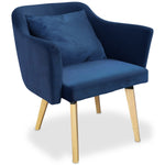Fauteuil scandinave en tissu bleu