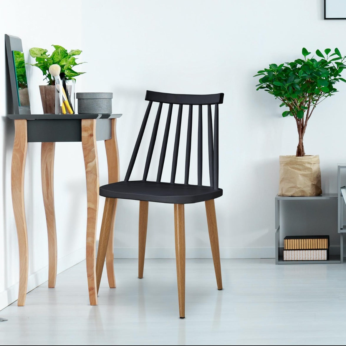 Lot de 2 chaises scandinaves Houlgate Noir