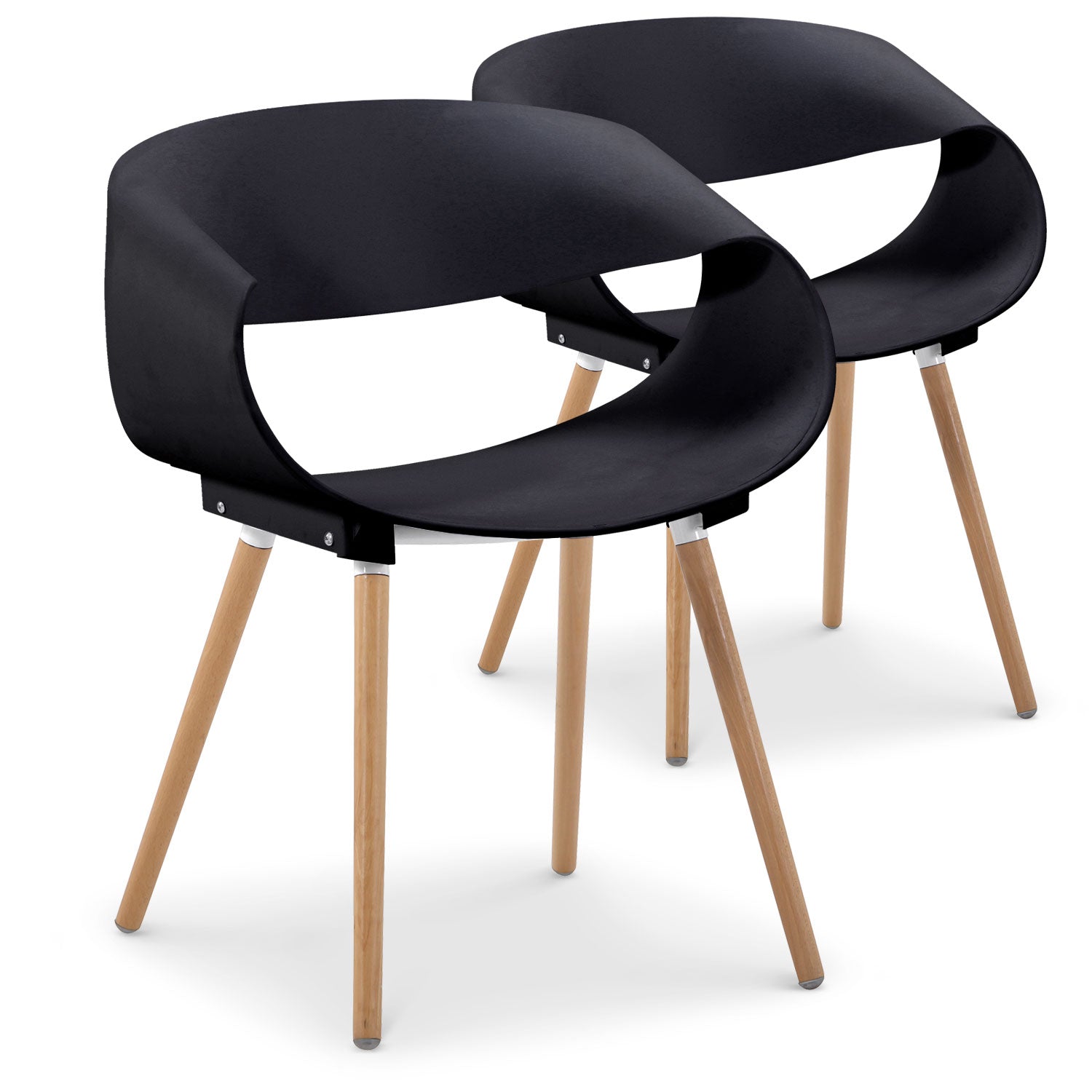 Lot de 2 chaises scandinaves design Zenata Noir