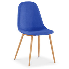 Lot de 4 chaises scandinaves Gao Tissu Bleu
