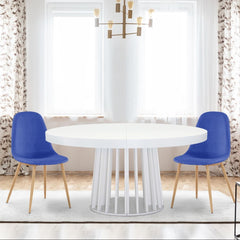 Lot de 4 chaises scandinaves Gao Tissu Bleu