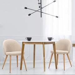 Lot de 2 fauteuils scandinaves en tissu beige