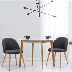 Lot de 2 fauteuils scandinaves en tissu gris foncé