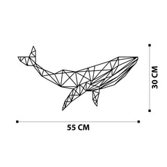 Décoration murale Filum baleine géométrique L55xH30cm Métal Noir