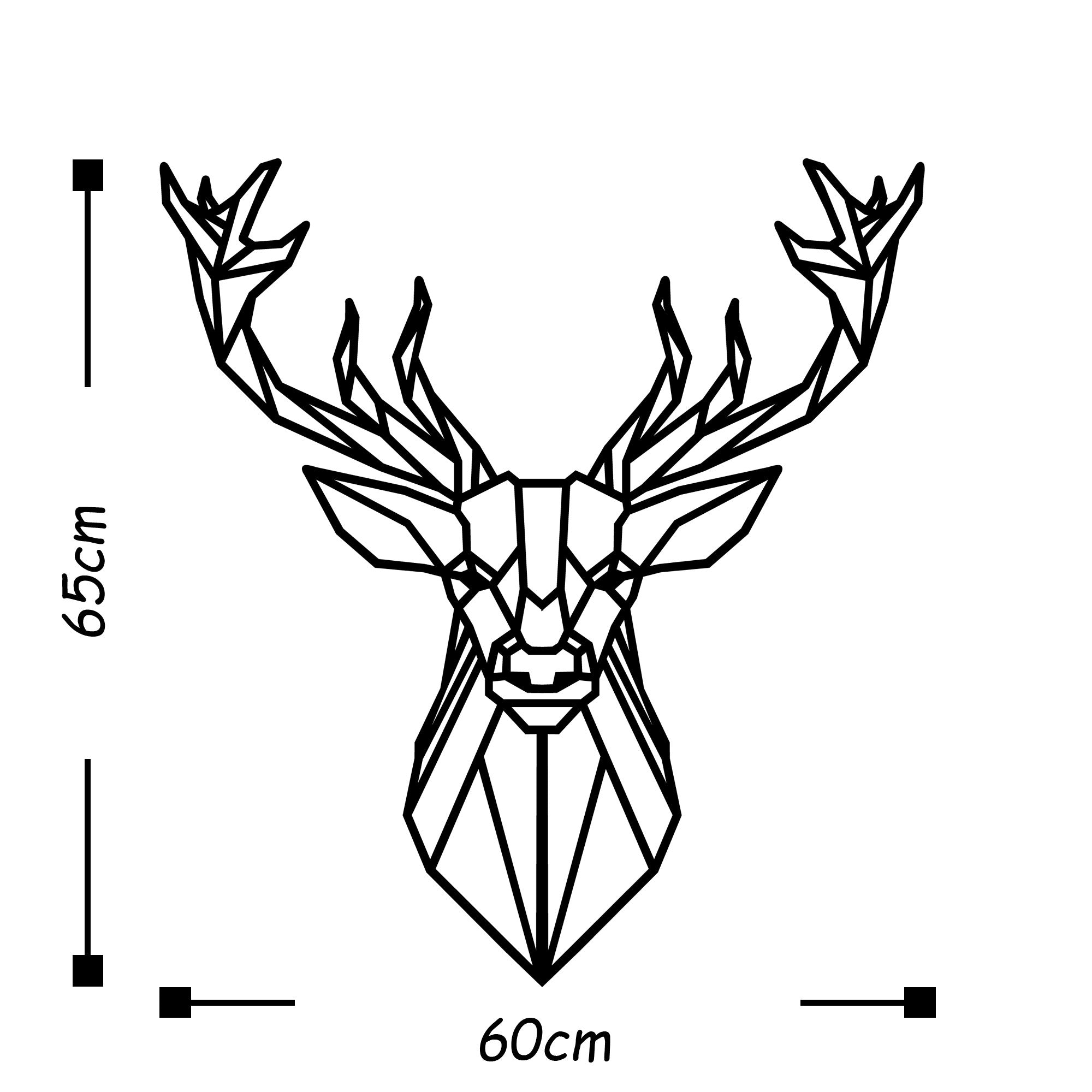 Décoration murale Filum Tête de cerf L60xH65cm Métal Noir