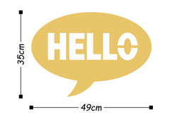 Décoration murale Maddox L49xH35cm Bulle de texte «Hello» Métal Or